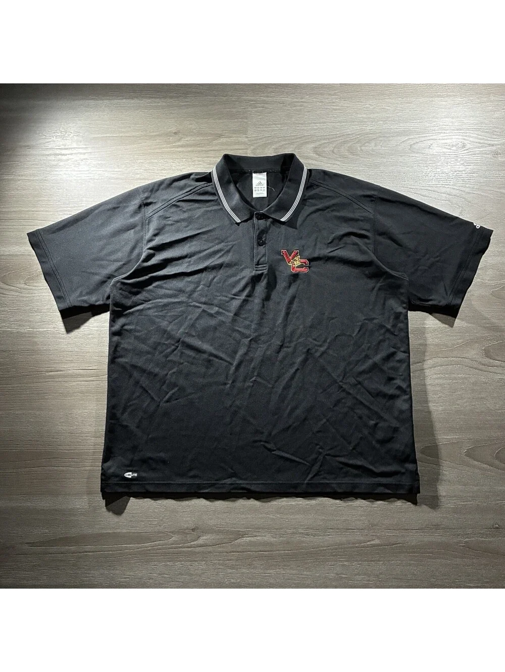 Vintage Adidas Climalite VC Embroidered Polo Shirt Men’s 2XL Black Golf Athletic